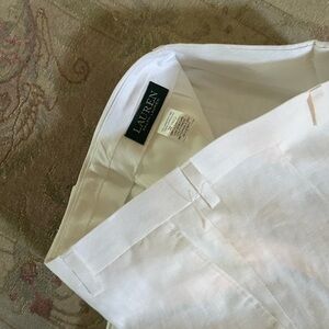 NWT women’s white 100% linen pants by Ralph Lauren